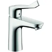Hansgrohe Focus Waschtischmischer, extra langer Griff, CoolStart, ComfortZone100, Ausladung 119mm, ohne Ablaufgarnitur, chrom, 31917000