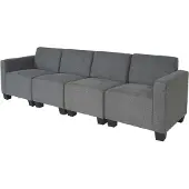 Mendler Modular 4-Sitzer Sofa Couch Moncalieri, Stoff/Textil grau