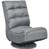 Costway Relax Sessel verstellbarer Klappsessel drehbarer Bodensessel Sofasessel Bodenkissen grau
