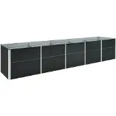 vidaXL Garten-Hochbeet Verzinkter Stahl 400x80x77 cm Anthrazit