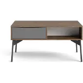 Ebuy24 Elly Couchtisch mit 1 Schublade und 3 Regalen braun,grau.