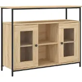 vidaXL Sideboard Sonoma-Eiche 100x35x80 cm Holzwerkstoff