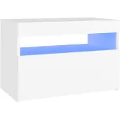 vidaXL TV-Schrank mit LED-Leuchten Weiß 60x35x40 cm