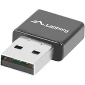 Lanberg NC-0300-WI, Kabellos, USB, 2400 Mbit/s, Schwarz