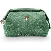 Pip studio Kulturbeutel Velvet Gesteppte Kosmetiktasche Klein Grün