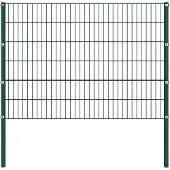 vidaXL Zaunelement mit Pfosten Eisen 176,5 x 120 cm Grün