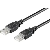 Alcasa Anschlusskabel USB 2.0 Stecker A an Stecker A, 1m, schwarz,