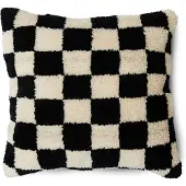 HK Living Kissen 50 x 50 cm Wolle Schwarz/Weiß