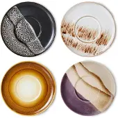 HK Living Tee-Untertasse 4er-Pack Ø 13 cm Steingut Multi