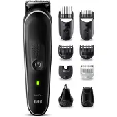 Braun 9-in-1 Styling-Set 5 MGK5410 Bart, Körper, Haar. Mit 100 Min. Akkulaufzeit, Aufbewahrungsbeutel, in Grau, Schwarz, Metall, Kunststoff, 1 mm, 2,1 cm, Universal, Bart, Ohr, Gesicht, Nase