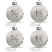 Yoursurprise Weihnachtskugel mit Namen - Silber (4 Stück)