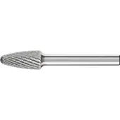 PFERD Hartmetall-Frässtift mit 6-mm-Schaft, Rundbogenform RBF (Baumform), Zahnung 4