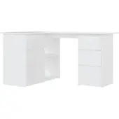 vidaXL Eckschreibtisch Weiß 145x100x76 cm Holzwerkstoff