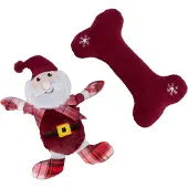 Trixie xmas giftset bot met kerstman pluche / stof