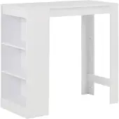 vidaXL Bartisch mit Regal Weiß 110x50x103 cm