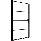 vidaXL Duschtür Hartglas 91x195 cm Schwarz