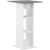 vidaXL Bartisch Weiß und Anthrazitgrau 60x60x110 cm