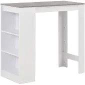 vidaXL Bartisch mit Regal Weiß 110x50x103 cm