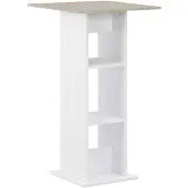 vidaXL Bartisch Weiß und Beton 60x60x110 cm