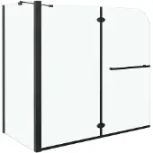 vidaXL Badewannenaufsatz 2-fach Faltbar ESG 120x68x130 cm Schwarz