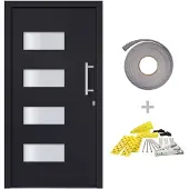 vidaXL Haustür Aluminium und PVC Anthrazit 100x210 cm