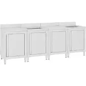 vidaXL Gastro-Spülenunterschrank 240x60x96 cm Edelstahl