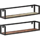 vidaXL Wandregale 2 Stk. 80 cm Altholz Massiv