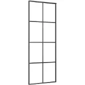 vidaXL Schiebetür Aluminium und ESG Glas 76x205 cm Schwarz