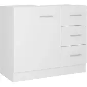 vidaXL Waschbeckenunterschrank Weiß 63x30x54 cm Holzwerkstoff