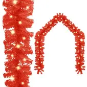 vidaXL Weihnachtsgirlande mit LED 10 m Rot