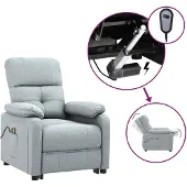 vidaXL Massagesessel Elektrisch Hellgrau Stoff