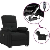 vidaXL Massagesessel Elektrisch Schwarz Stoff