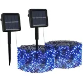 vidaXL Solar-Lichterkette 2 Stk. 2x200 LED Blau Innen Außen