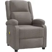 vidaXL Ohrensessel mit Massagefunktion Taupe Stoff