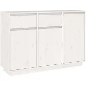 vidaXL Sideboard Weiß 110x34x75 cm Massivholz Kiefer