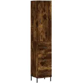 vidaXL Highboard Räuchereiche 34,5x34x180 cm Holzwerkstoff