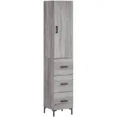 vidaXL Highboard Grau Sonoma 34,5x34x180 cm Holzwerkstoff