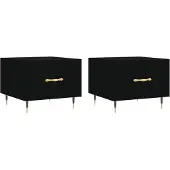 vidaXL Couchtische 2 Stk. Schwarz 50x50x40 cm Holzwerkstoff