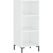 vidaXL Sideboard Hochglanz-Weiß 34,5x32,5x90 cm Holzwerkstoff