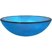 vidaXL Waschbecken Hartglas 42x14 cm Blau