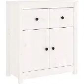 vidaXL Sideboard Weiß 70x35x80 cm Massivholz Kiefer