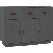 vidaXL Sideboard Grau 100x40x75 cm Massivholz Kiefer