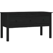vidaXL Couchtisch Schwarz 102x49x55 cm Massivholz Kiefer