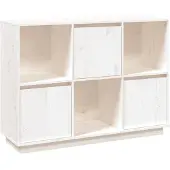 vidaXL Sideboard Weiß 110,5x35x80 cm Massivholz Kiefer