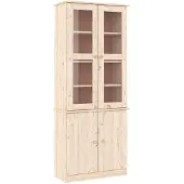 vidaXL Vitrinenschrank ALTA 77x35x186,5 cm Massivholz Kiefer