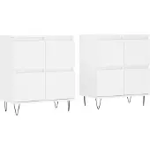 vidaXL Sideboards 2 Stk. Weiß Holzwerkstoff