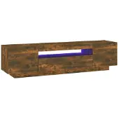 vidaXL TV-Schrank mit LED-Leuchten Räuchereiche 160x35x40 cm