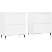 vidaXL Sideboards 2 Stk. Weiß Holzwerkstoff