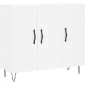 vidaXL Sideboard Weiß 90x34x80 cm Holzwerkstoff