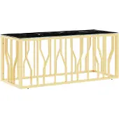 vidaXL Couchtisch Golden 110x45x45 cm Edelstahl und Glas